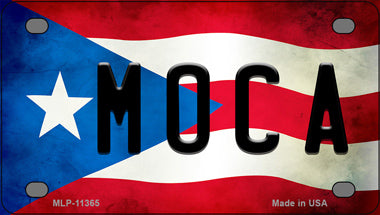 Moca Puerto Rico Flag Novelty Mini Metal License Plate Tag