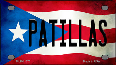 Patillas Puerto Rico Flag Novelty Mini Metal License Plate Tag
