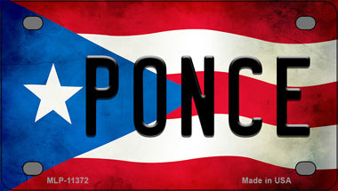 Ponce Puerto Rico Flag Novelty Mini Metal License Plate Tag