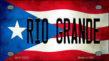 Rio Grande Puerto Rico Flag Novelty Mini Metal License Plate Tag