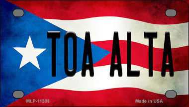 Toa Alta Puerto Rico Flag Novelty Mini Metal License Plate Tag