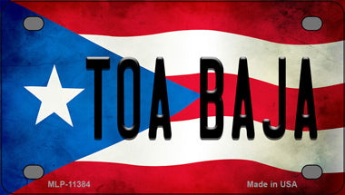 Toa Baja Puerto Rico Flag Novelty Mini Metal License Plate Tag