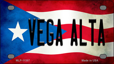 Vega Alta Puerto Rico Flag Novelty Mini Metal License Plate Tag