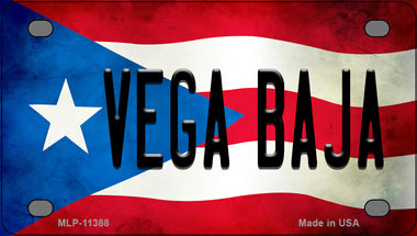 Vega Baja Puerto Rico Flag Novelty Mini Metal License Plate Tag