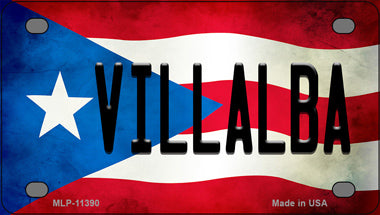 Villalba Puerto Rico Flag Novelty Mini Metal License Plate Tag