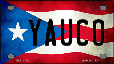 Yauco Puerto Rico Flag Novelty Mini Metal License Plate Tag