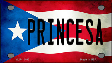 Princesa Puerto Rico Flag Novelty Mini Metal License Plate Tag
