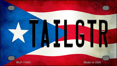 Tailgtr Puerto Rico Flag Novelty Mini Metal License Plate Tag