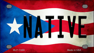 Native Puerto Rico Flag Novelty Mini Metal License Plate Tag