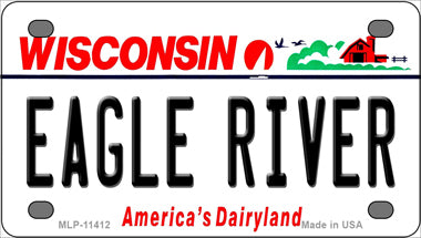 Eagle River Wisconsin Novelty Mini Metal License Plate