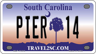 Pier 14 South Carolina Novelty Mini Metal License Plate Tag