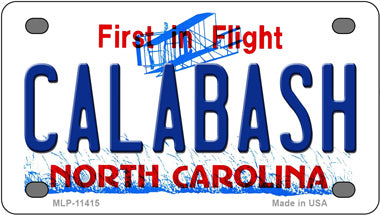 Calabash North Carolina Novelty Mini Metal License Plate Tag