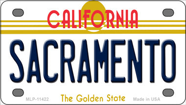 Sacramento California Golden Novelty Mini Metal License Plate Tag
