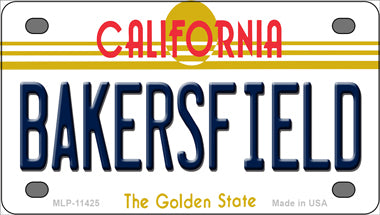 Bakersfield California Golden Novelty Mini Metal License Plate Tag