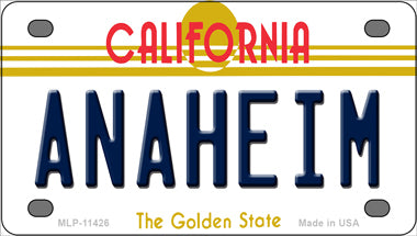 Anaheim California Golden Novelty Mini Metal License Plate Tag