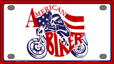 Patriotic American Biker Novelty Mini Metal License Plate Tag