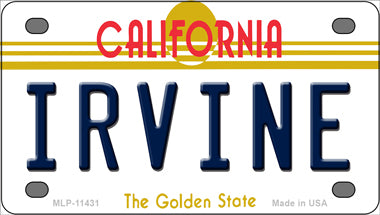 Irvine California Golden Novelty Mini Metal License Plate Tag