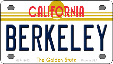 Berkeley California Golden Novelty Mini Metal License Plate Tag