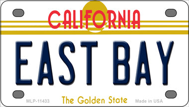 East Bay California Golden Novelty Mini Metal License Plate Tag