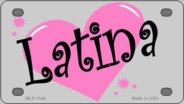 Latina Novelty Mini Metal License Plate Tag