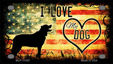 I Love My Dog Novelty Mini Metal License Plate Tag