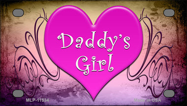 Daddys Girl Novelty Mini Metal License Plate Tag
