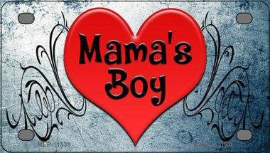 Mamas Boy Novelty Mini Metal License Plate Tag