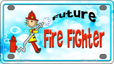 Future Fire Fighter Novelty Mini Metal License Plate Tag