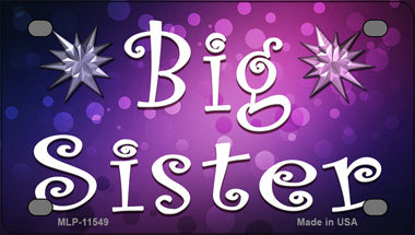 Big Sister Novelty Mini Metal License Plate Tag