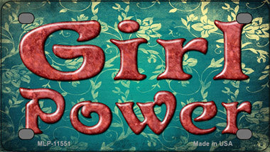 Girl Power Distressed Alt Novelty Mini Metal License Plate Tag