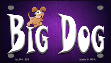 Big Dog Novelty Mini Metal License Plate Tag