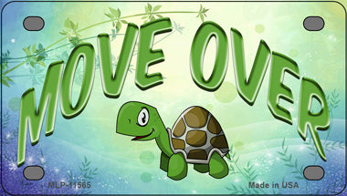 Move Over Novelty Mini Metal License Plate Tag