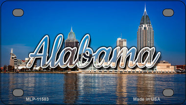 Alabama City Skyline Novelty Mini Metal License Plate Tag