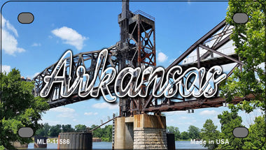 Arkansas Rusty Bridge Novelty Mini Metal License Plate Tag