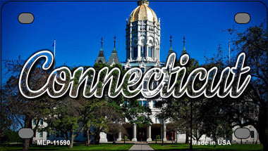 Connecticut Capital Building Novelty Mini Metal License Plate Tag