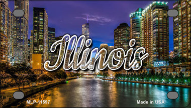 Illinois River City Lights Novelty Mini Metal License Plate Tag