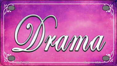 Pink Drama Novelty Mini Metal License Plate Tag