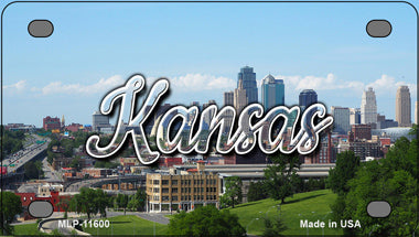Kansas Downtown Skyline Novelty Mini Metal License Plate Tag