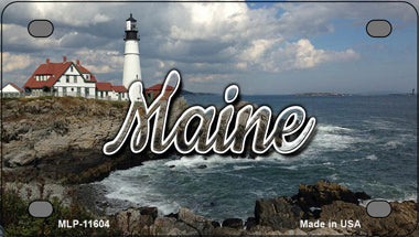 Maine Lighthouse Beach Novelty Mini Metal License Plate Tag