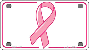 Breast Cancer Ribbon Novelty Mini Metal License Plate Tag