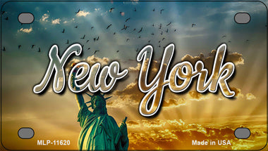 New York Lady Liberty Skyline Novelty Mini Metal License Plate Tag