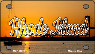 Rhode Island River Sunset Novelty Mini Metal License Plate Tag
