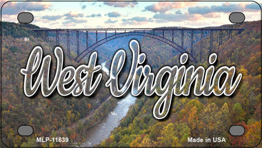 West Virginia River Bridge Novelty Mini Metal License Plate Tag