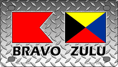 Bravo Zulu Novelty Mini Metal License Plate Tag