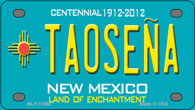 Taosena New Mexico Teal Novelty Mini Metal License Plate Tag