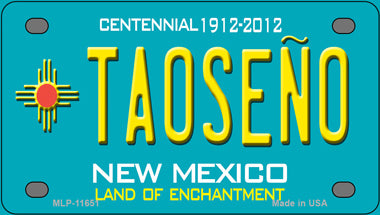 Taoseno New Mexico Teal Novelty Mini Metal License Plate Tag