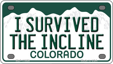 I Survived The Incline Colorado Novelty Mini Metal License Plate Tag