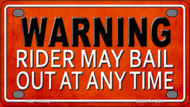 Rider May Bail Novelty Mini Metal License Plate Tag