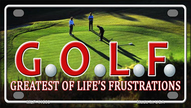 GOLF Novelty Mini Metal License Plate Tag