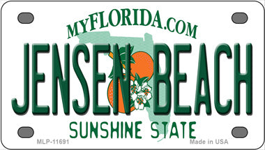 Jensen Beach Florida Novelty Mini Metal License Plate Tag